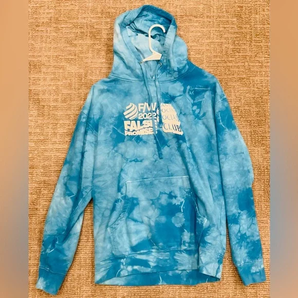 Anti Social Social Club False Promises Hoodie - Blue Tie Dye - Large - Picture 1 of 3